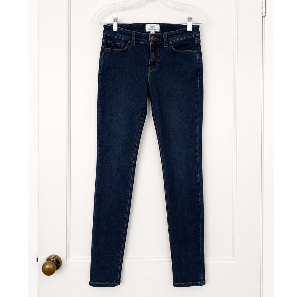 Southern Tide Women’s Dark Wash Skinny Jeans Size 26 Mid Rise Stretch Denim